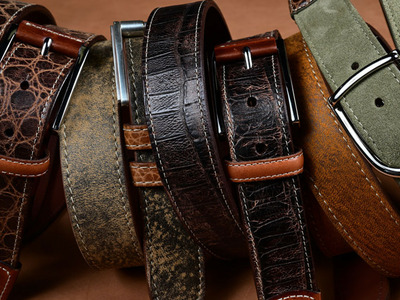 35mm Hornback Crocodile Embossed Calfskin Leather Dress Casual